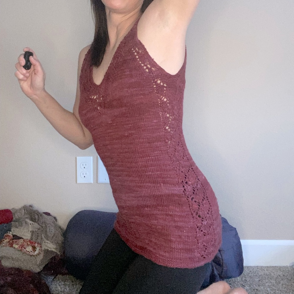Leora V-Neck Hand-knit by Me (Cancer Survivor)!